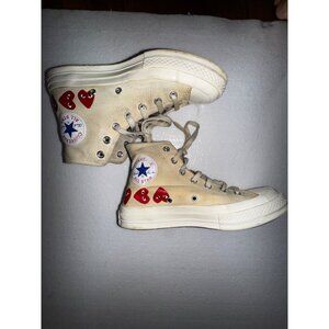 Comme Des Garcons Play X Converse Chuck Taylor All Star HighTop Sneakers Beige 8